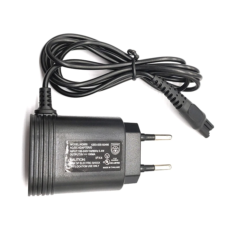 HQ850 caricabatterie 8V 100MA Euro adattatore di alimentazione per PHILIPS HQ915 HQ916 HQ988 HQ909 S5077 S5080 S5077 S5079 S5080 FT618 FT658 FT668