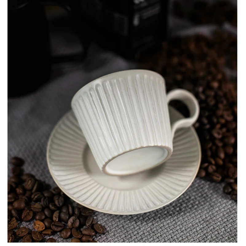 Japanese Retro Irregular Ceramic Coffee Cup Exquisite Saucer Set Cappuccino Cup Home Espresso Cups - Image 6