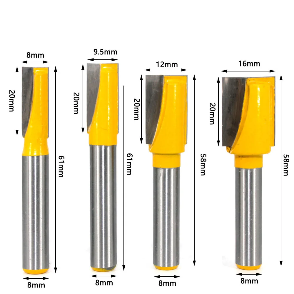 LAVIE 1 pc 8mm Shank Bottom Wood Cleaning Bit Straight Router Bit Clean Milling Cutter Woodworking Bits Power Machine MC02032