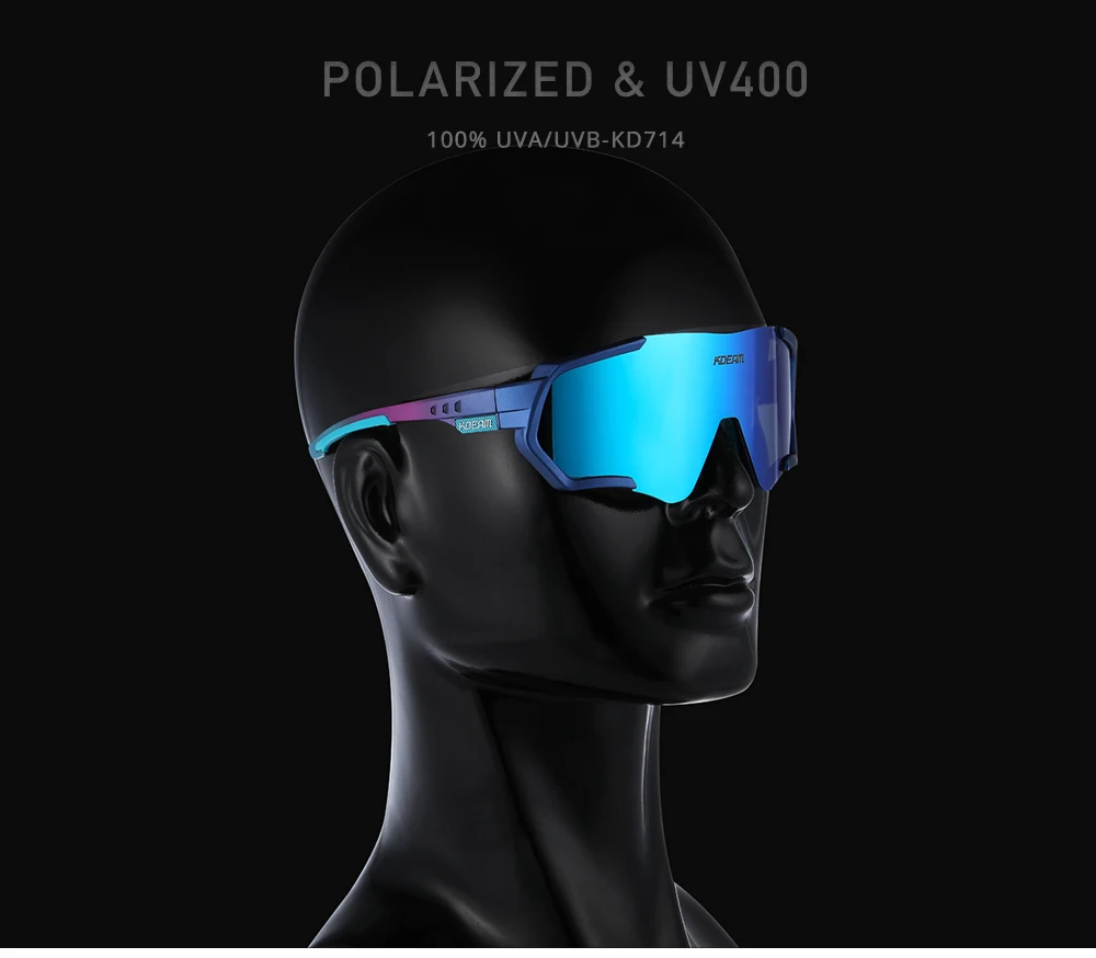 KDEAM Outdoor Sports Herren Sonnenbrille TR90 Polarisierte Sonnenbrille Flash Real Coating Sonnenbrille KD714 CE – Detail 1
