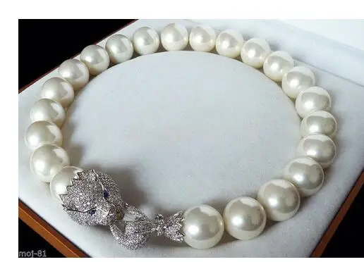 

wholesale good Beads Jewelry BIG 16mm AAA south sea white shell pearl necklace 18" Noble style Woman's S jewelry