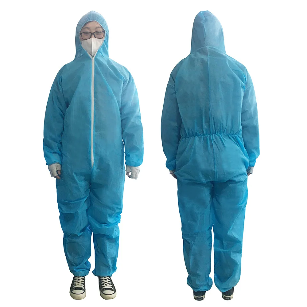 Imagem -02 - Proteção Sanitária Unisex Macacão Hazmat Terno Zip Isolamento Macacão de Proteção Descartável Fábrica Roupas de Segurança