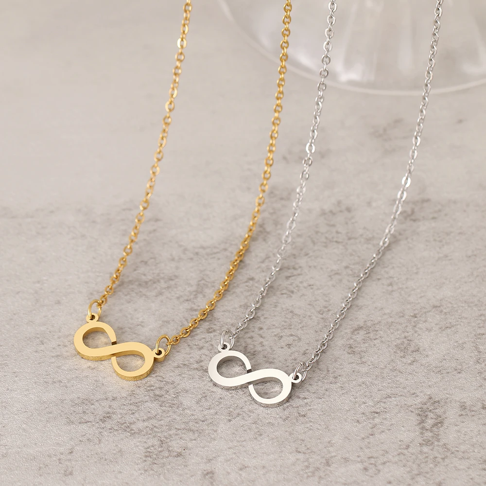 Stainless Steel Necklaces Surrounding Opening Infinity Symbol Pendant Chain Fashion Necklace For Women Jewelry Party Gifts