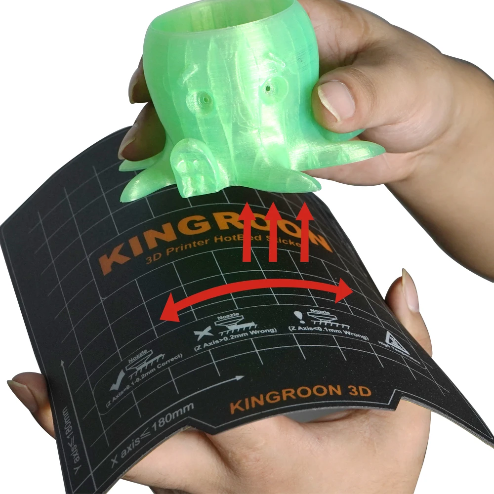 KINGROON 3D 프린터 가열 베드 A + B 유연한 자석 시트, 180x18mm, 235x235mm 자석 빌드 플레이트, KP3S KP5L 엔더 3 CR10