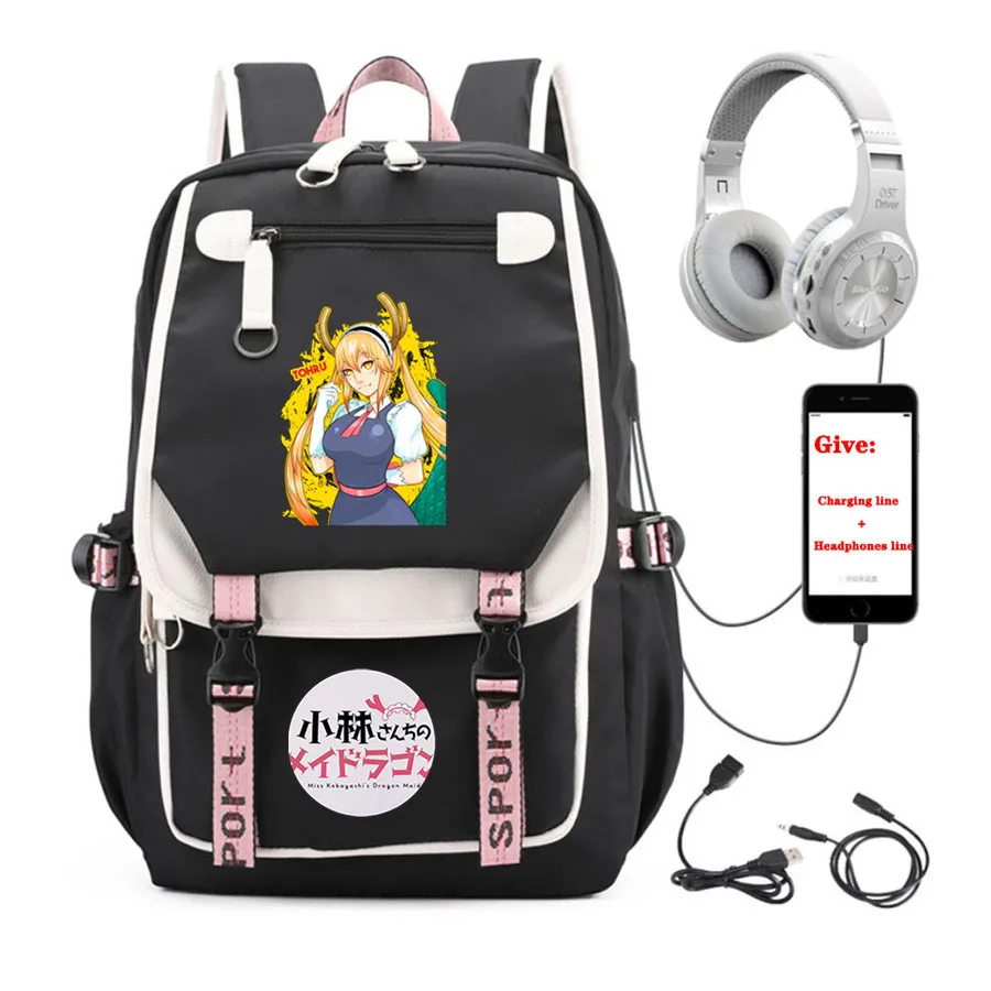 anime Game logo sora Cartoon backpack Women men Travel Backpack student School book Bag USB Charging teenagers Laptop packsack