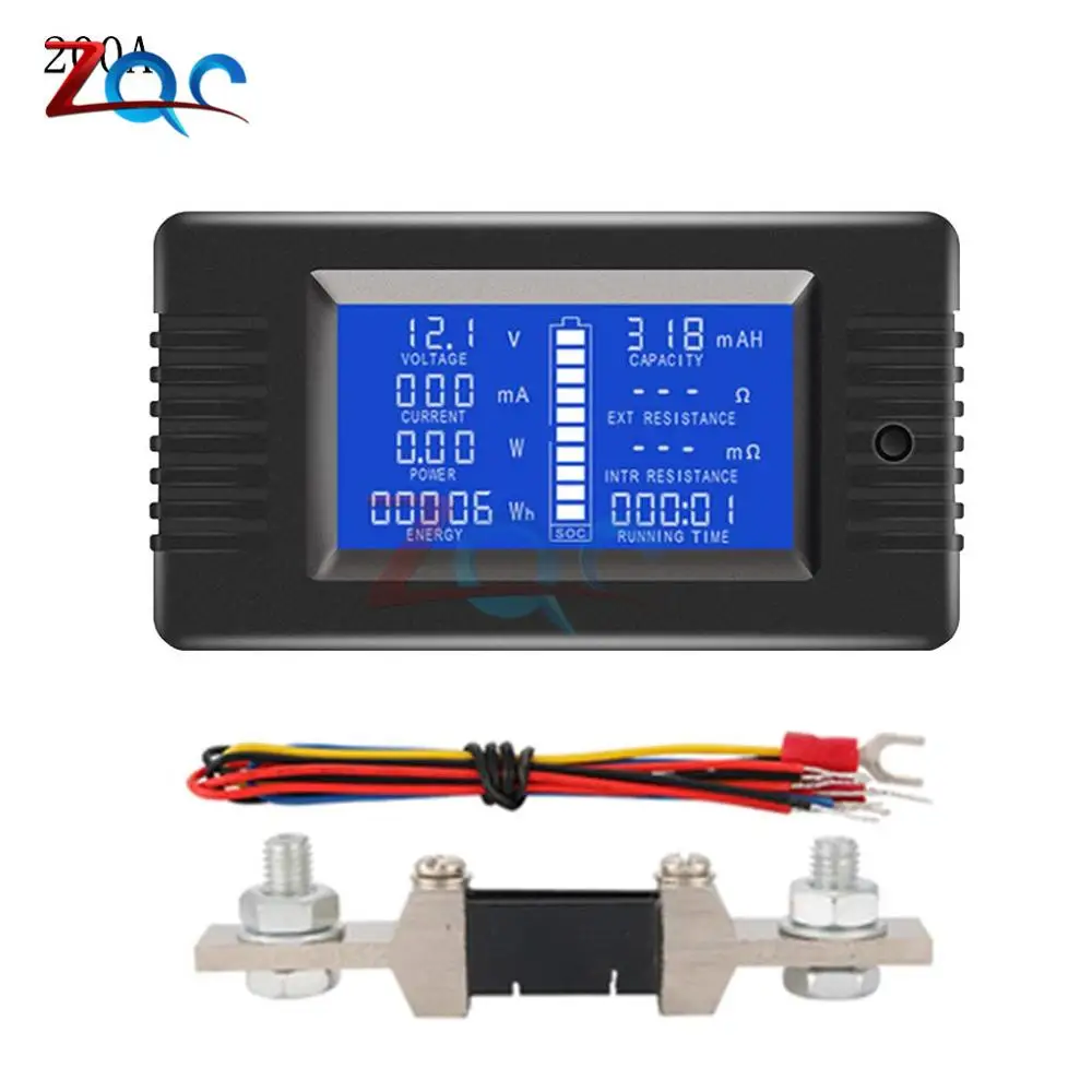 DC 0-200V 0-300A Digital Voltmeter Ammeter Car Battery Tester Capacity Resistance Voltage Current Power Energy Meter Monitor image 4