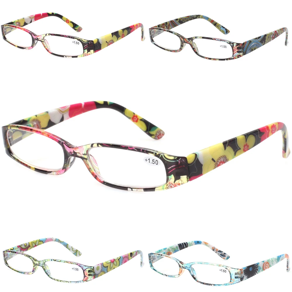 

Turezing Fashion Print Wide Leg Frame Reading Glasses Women Men Portable Decorative Spring Hinge Prescription Eyewear