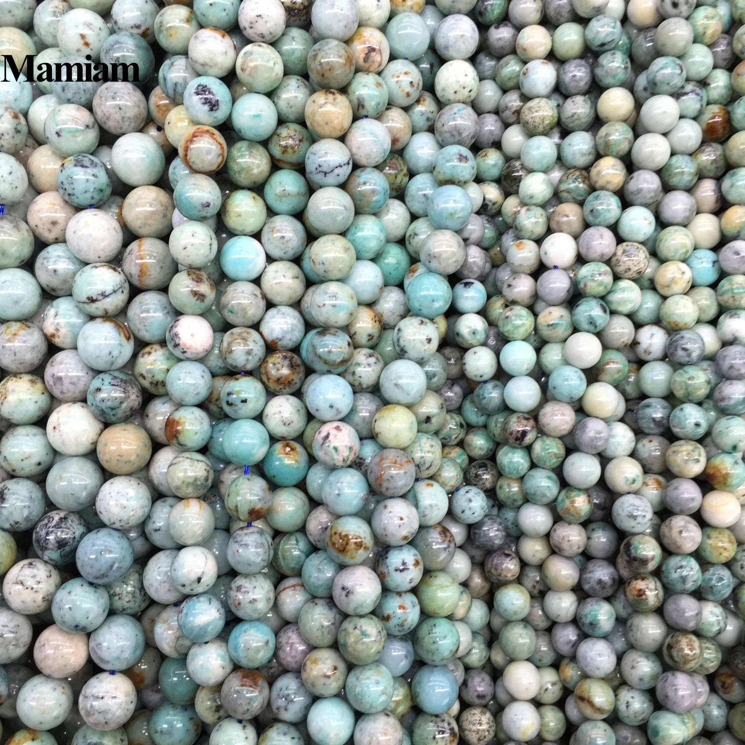 Natural A Peru Chrysocolla Phoenix Turquoise 10mm 12mm Loose Round Stone Beads Diy Bracelet Necklace Jewelry Making Design