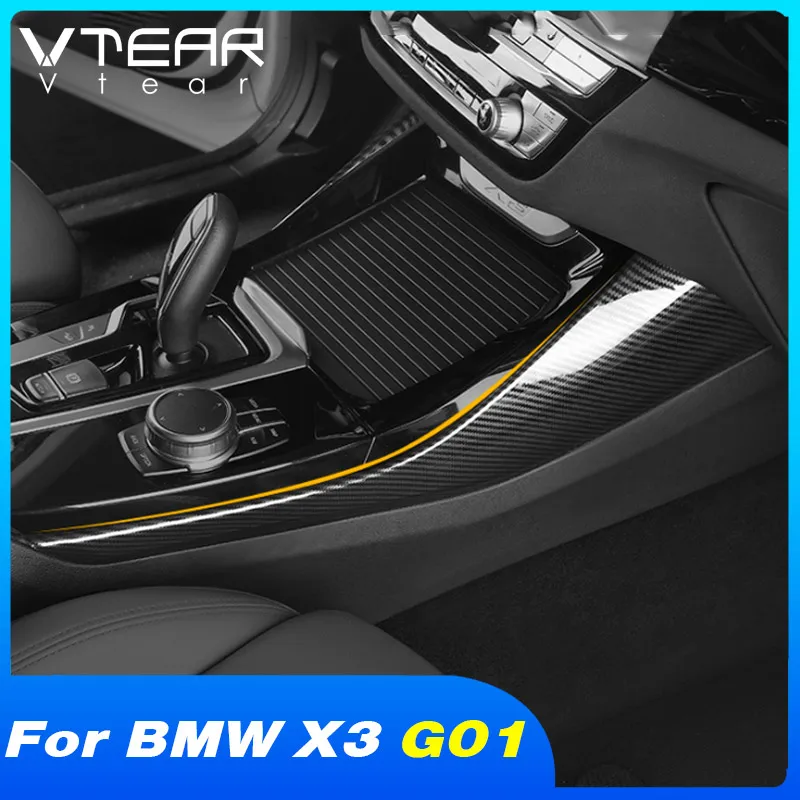 Vtear Inner Central Control Frame Decoration Car Interior Trim Styling Cover ABS Chrome Accessories For BMW X3 G01 2021 Parts