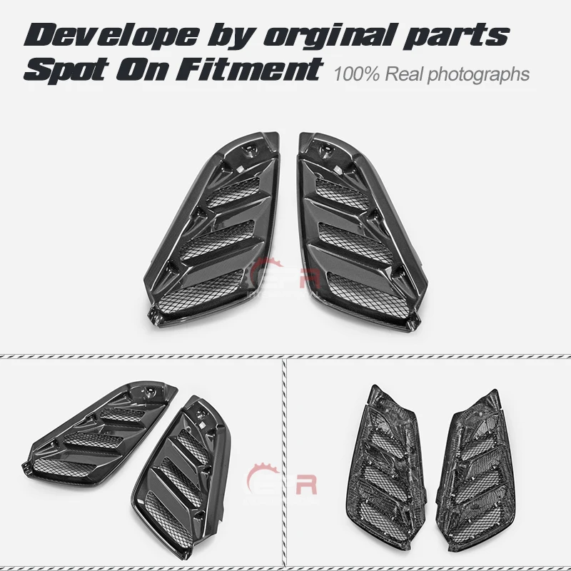 

For Ferrari 488 OEM Dry Carbon Glossy Rear Engine Hood Vents Louvres Scoop (Spider only) Exterior Accessories Kits