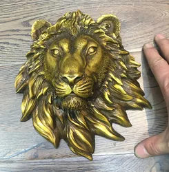 Free Shipping Bronze Totem Brass Mask Pendant Lion Wall-mounted Town House 22 cm