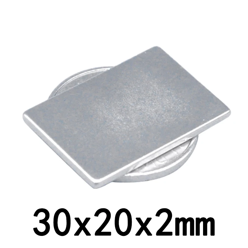 

20/30/50PCS 30x20x2 mm NdFeB Super Strong Neodymium Magnet Block Permanent Magnet Powerful Magnets N35 Magnetic 30*20*2mm