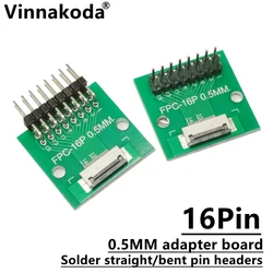 2PCS FFC/FPC adapter board 0.5MM-16P to 2.54MM welded 0.5MM-16P flip-top connector Welded straight and bent pin headers