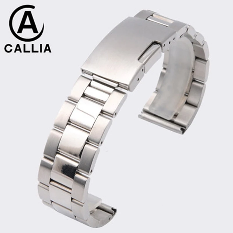 26mm 28mm 30mm 32mm 24mm Metal Watch Band Premium Solid Stainless Steel Watch Bracelet Straps Men Women Black/Silver WristBand