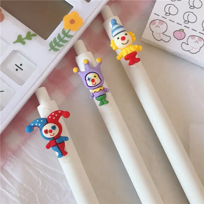 5 Pcs Clown Gel Cute Santa Claus Pen for Writing School Office Christmas Gifts Cute Stationary Novelty Gel Pens