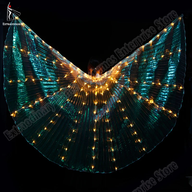 New Isis Wing Led Dance Adults Props 360 Angle LED Wing Butterfly Belly Dance lamp Sticks Performance Accessories 7 Colors