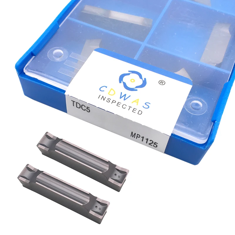 10PCS TDC5 MP1125 Inserti In Metallo Duro di Alta Qualità 5 MILLIMETRI Scanalatura Tornitura Strumento TDC5 Lame CNC Tornio Strumenti Sbozzare Per supporto di TTER