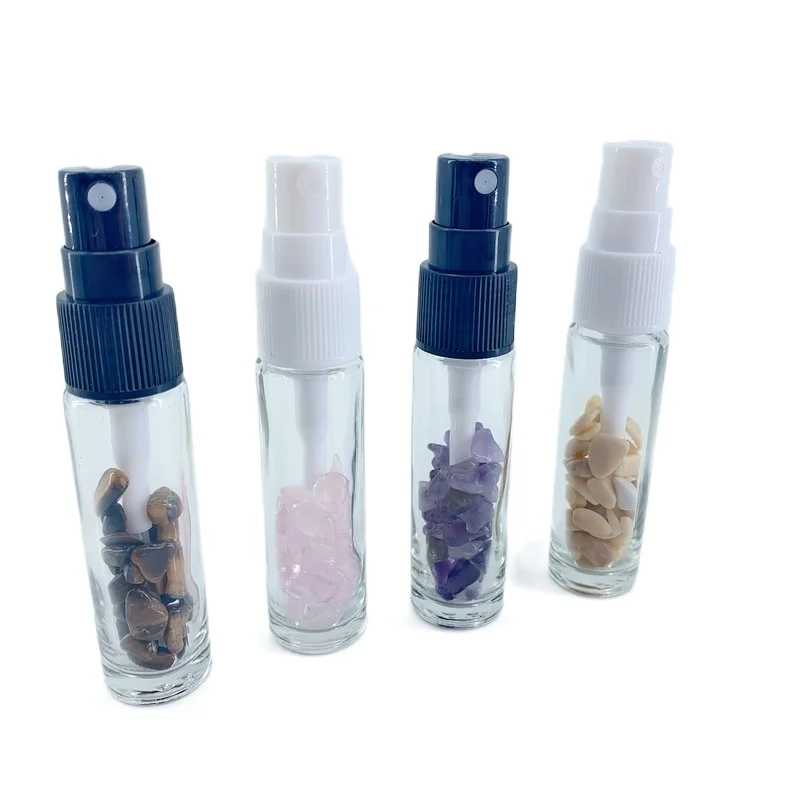 Gemstone Natural Quartz Mist Spray Bottle 10 Ml Atomizer for Perfume Toner Essential Oil  Cosmetic Packaging 10pcs/lot P320