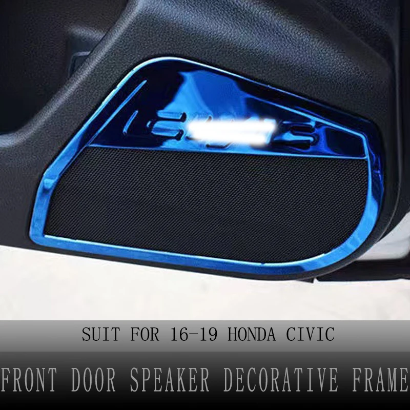 

Front Door Speaker Covers for Honda Civic 2016-2019 10th Gen Inner Handle Decorative Frame Trim Stickers Car Interior Accessorie