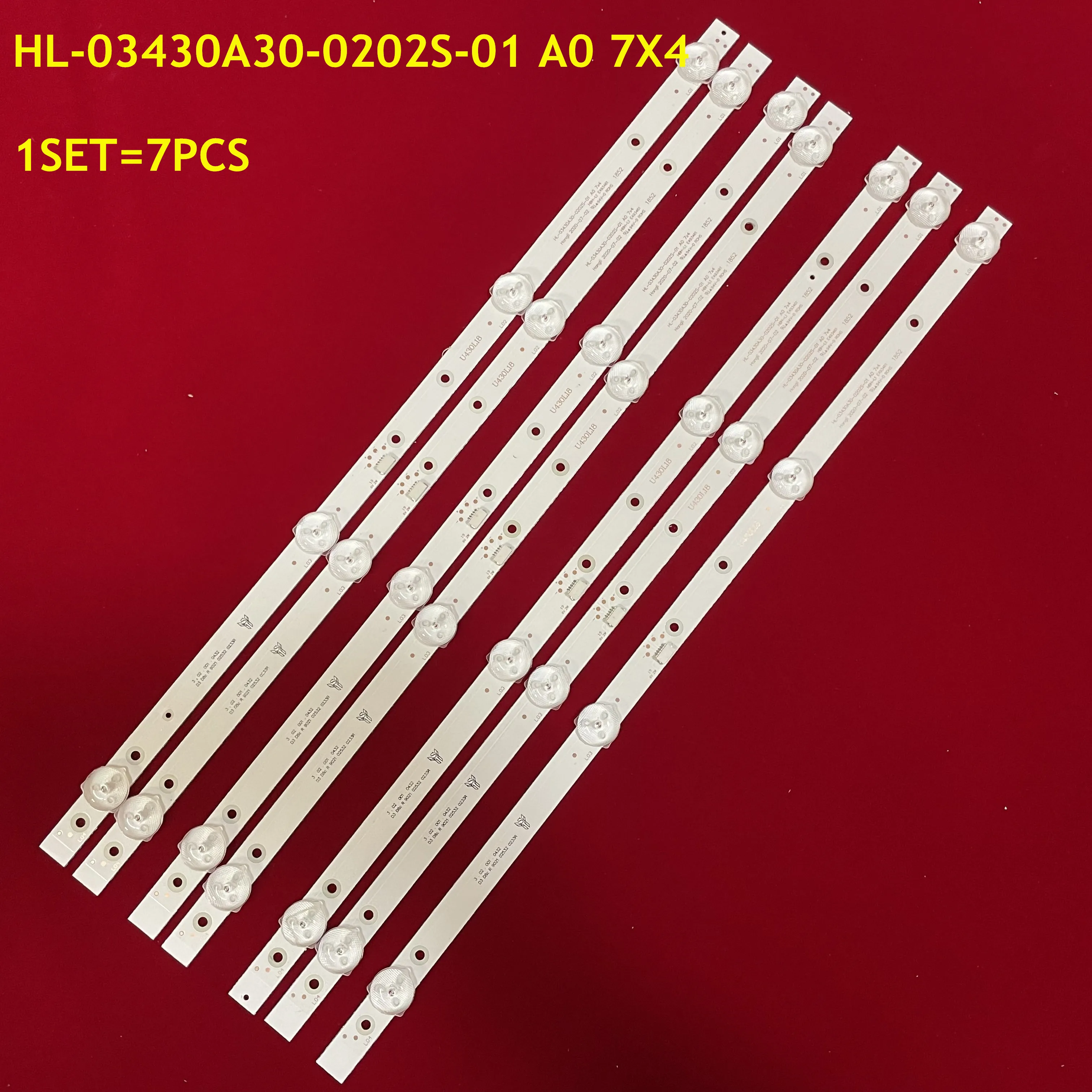 

7PCS LED Backlight Strip HL-03430A30-0202S-01 U430L18 4X7 JL.D43022330-017CS-M For LED17E405