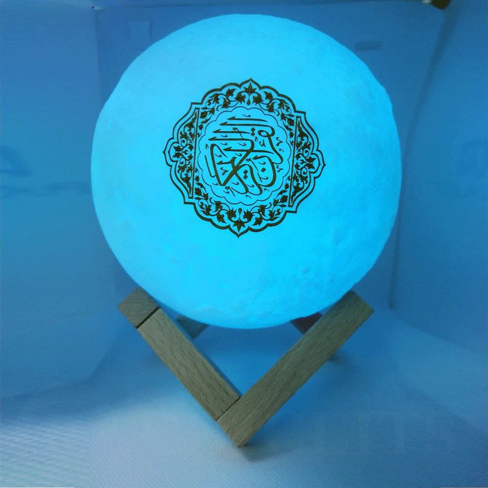 Quran LED Night Light Wireless Quran Bluetooth Speakers Colorful Moon Muslim Speaker Koran With Remote Control