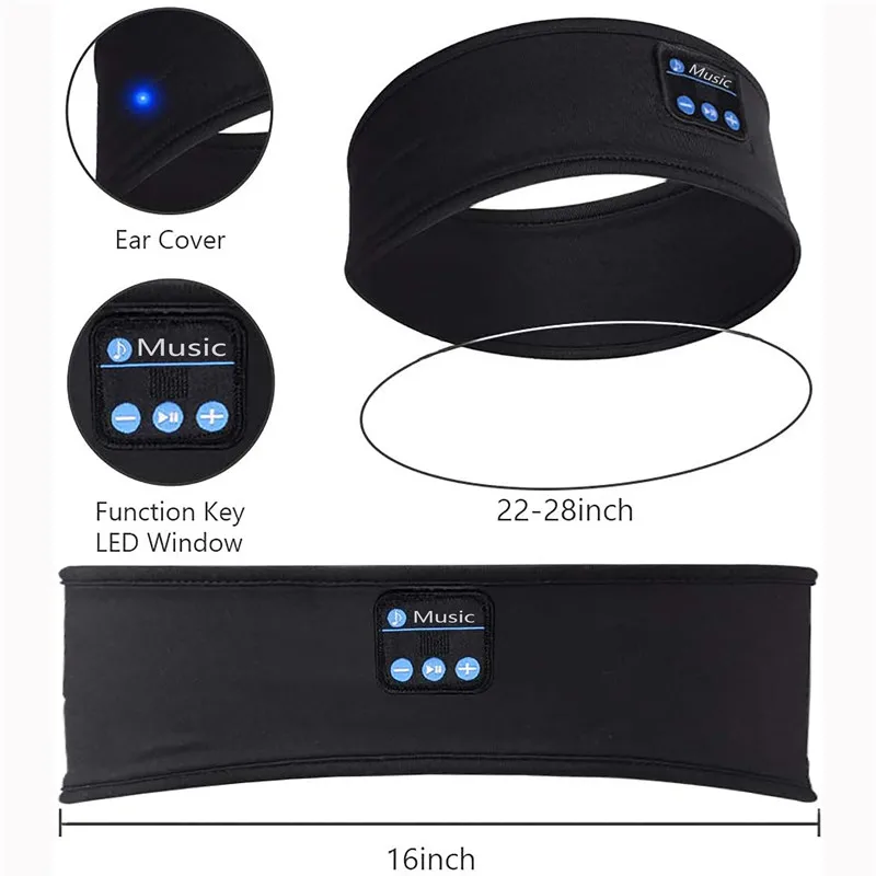 Vrouwen Draadloze Muziek Oogmasker Bluetooth-Compatibel Slapen Oortelefoon Man Smart Sport Hoofdband Headset Met Mic Yoga Haarbanden