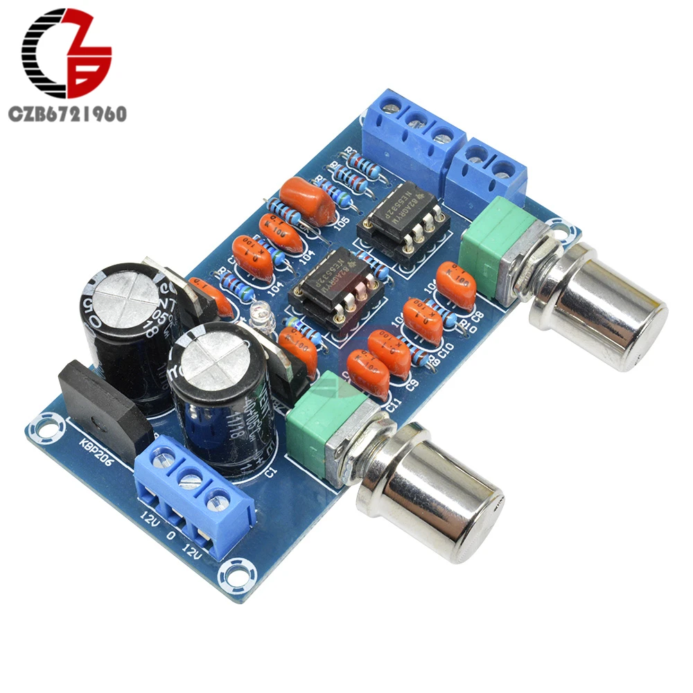 Low-pass Filter NE5532 Subwoofer Volume Process Circuit Amplifer Board AC 9V-15V