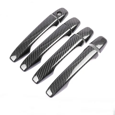 FUNDUOO ДЛЯ CITROEN C4 C4 PICASSO C6 PEUGEOT 207 308 407 ХРОМИРОВАННАЯ КРЫШКА ДВЕРНАЯ РУЧКА из углеродного волокна АКСЕССУАРЫ СТИЛЯ АВТОМОБИЛЯ
