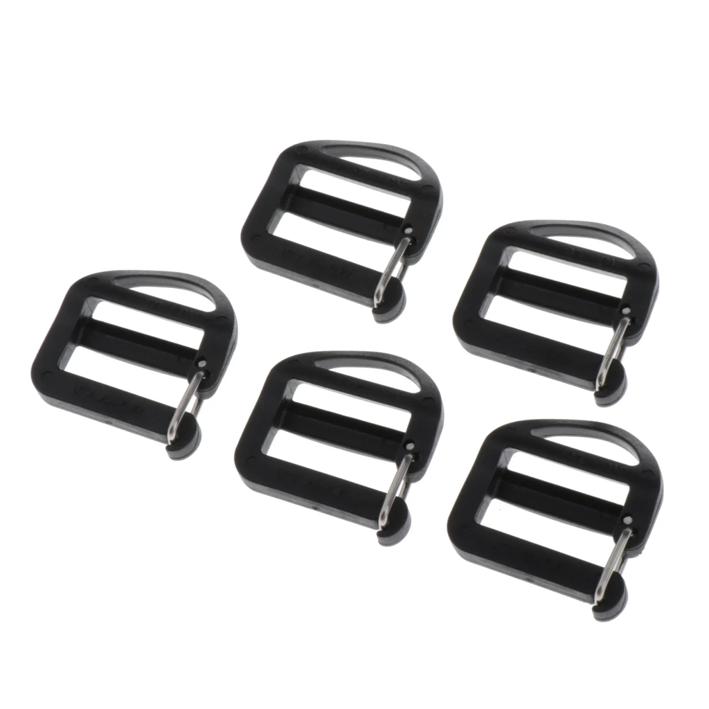 5 Pcs Ladder Lock Slider Backpack Straps Fastener Webbing Buckle for Clothing Belts 2cm Outdoor Camping Hiking Accessories