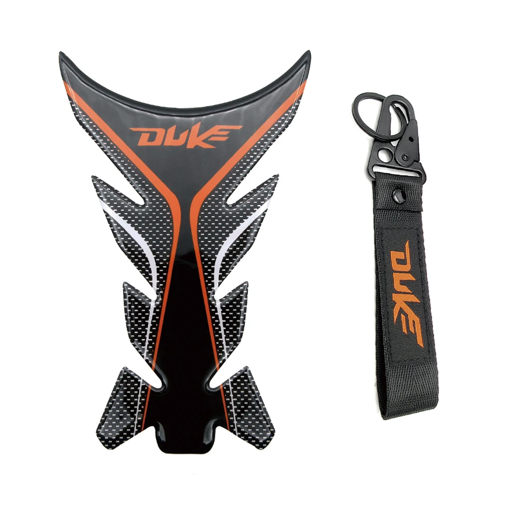 Autocollant décoratif de tampon précieux de moto avec porte-clés, protecteur de couverture de carburant de moteur, autocollant pour KTM Duke 125,