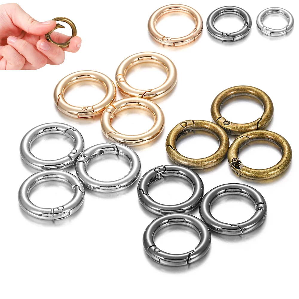 5pcs/lot Key Ring Lobster Clasp Key Hook Round Clasps Detachable Keyring Dog Chain Buckles For DIY Jewelry Making Accessories