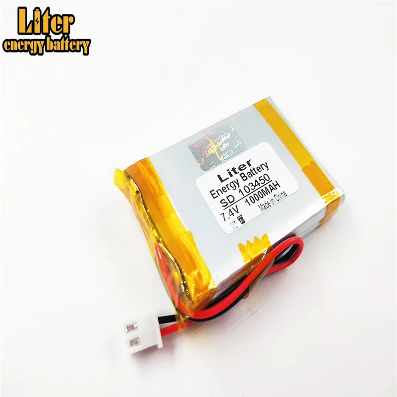 XH2.54-2P złącze 7.4V 1000mAh 103450 polimerowy akumulator litowo-jonowy do SATLINK TV cyfrowa wizjer satelity miernik WS-6933,WS-6923