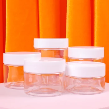 투명 페이스 크림 병, 뚜껑이 있는 플라스틱 항아리, 리필 가능한 빈 화장품 용기, 여행용 항아리, 30ml, 40ml, 50ml, 60ml, 80ml