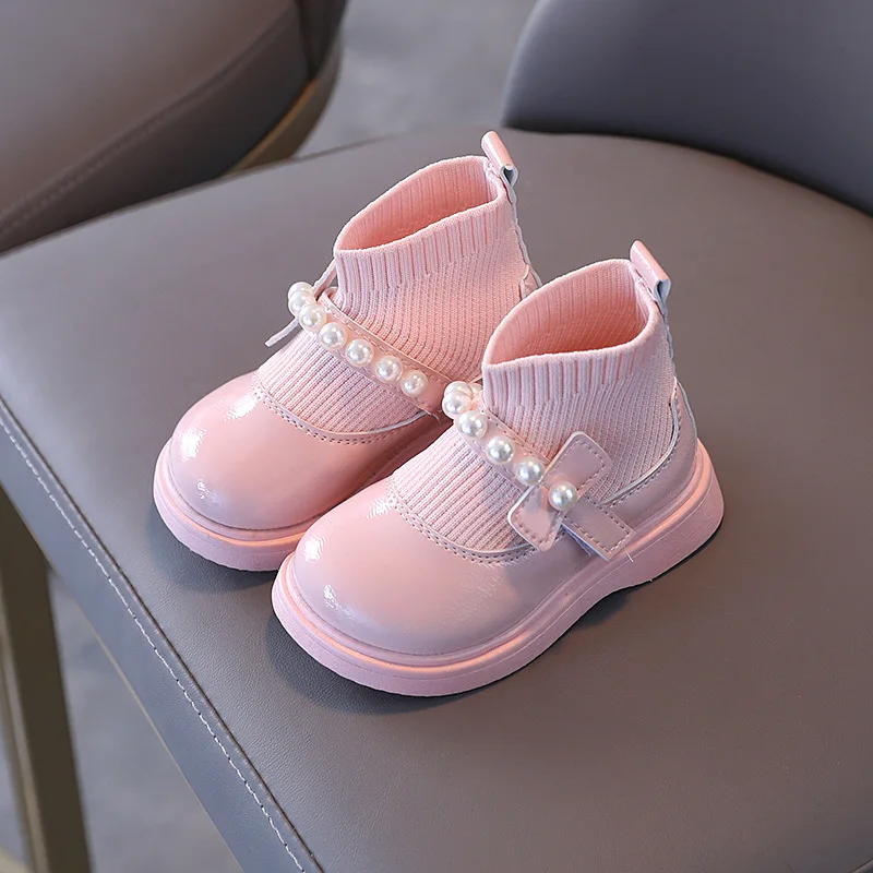 1-6 Children Autumn Butterfly-knot Fashion Boots Slip-On Toddler Kids Winter Boots for Little Girls Shoes Ankle Baby Girl Boots