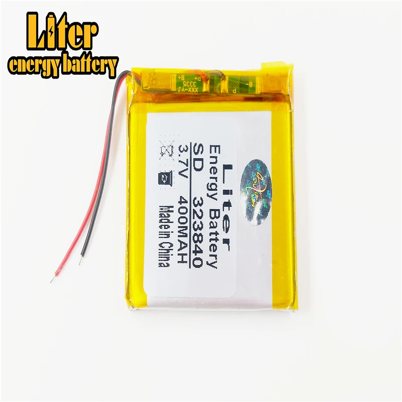 3.7V 323840 033840 303840 400MAH MP3 registratore Strumenti di batteria ai polimeri di litio