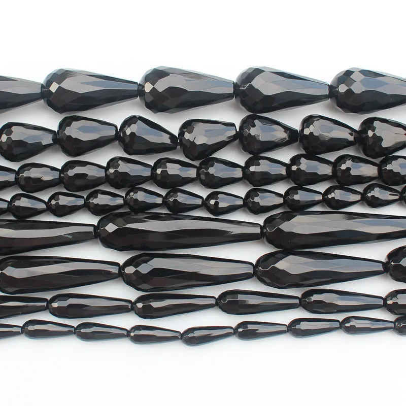 Wholesale AA Faceted Black Onyx Waterdrop Beads 15\