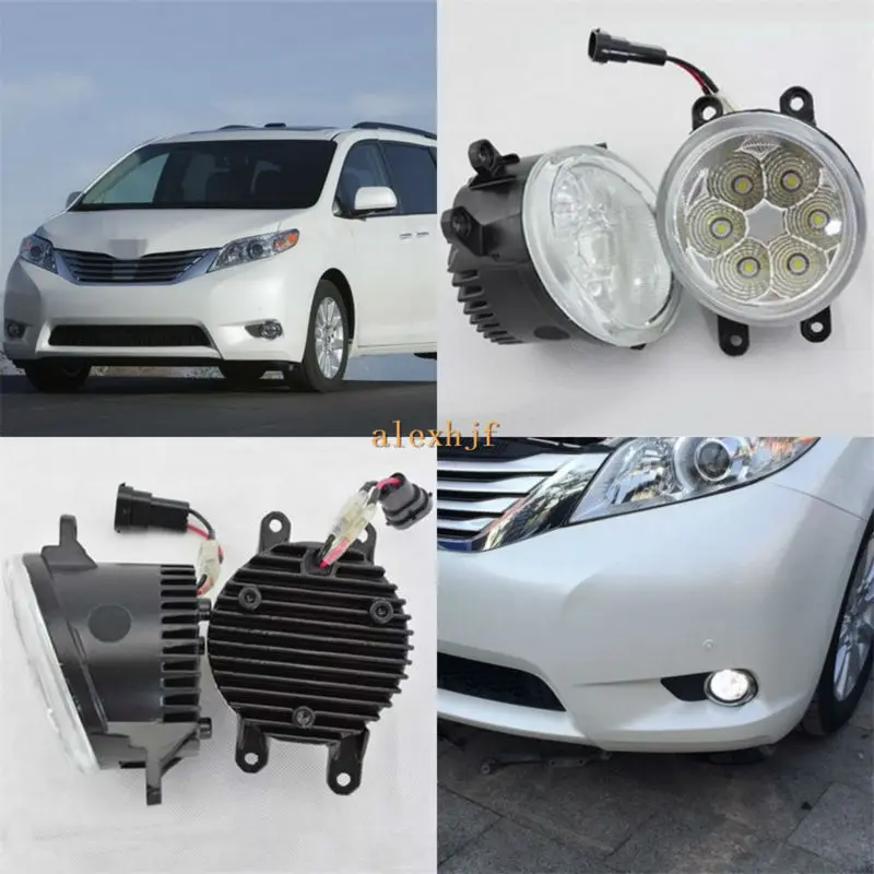 

July King 18W 6LEDs 6500K LED Daytime Running Lights LED Fog Lamp Case for Toyota Sienna 2010-2018, 1260LM/pc, Waterproof