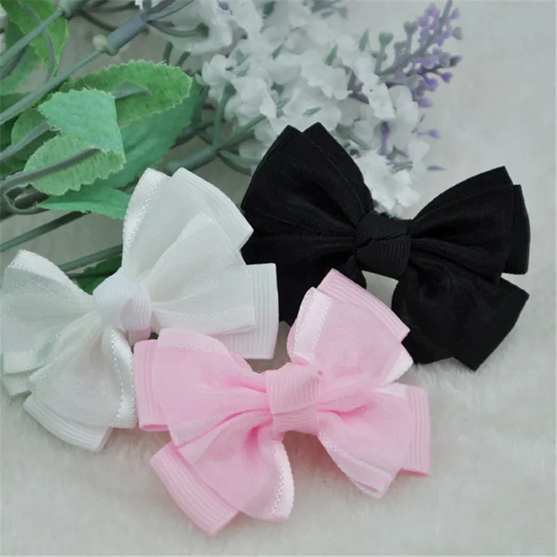 20pcs Mix Color Grosgrain Ribbon Bows DIY Appliques Wedding Craft Gift A066