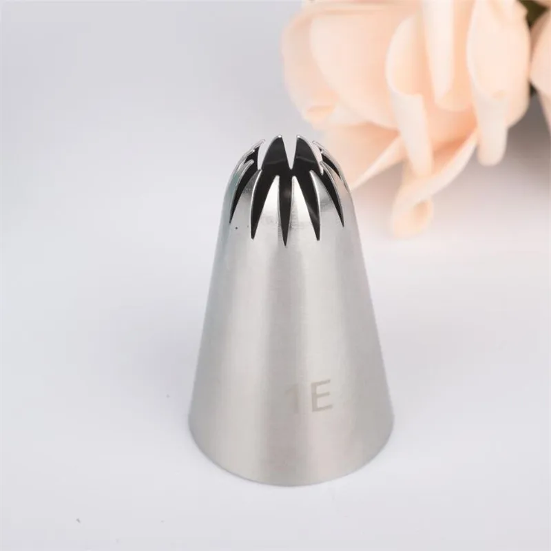 1PCS Large Icing Piping Nozzles For Decorating Cake Baking Cookie Cupcake Piping Nozzle Stainless Steel Pastry Tips #1E