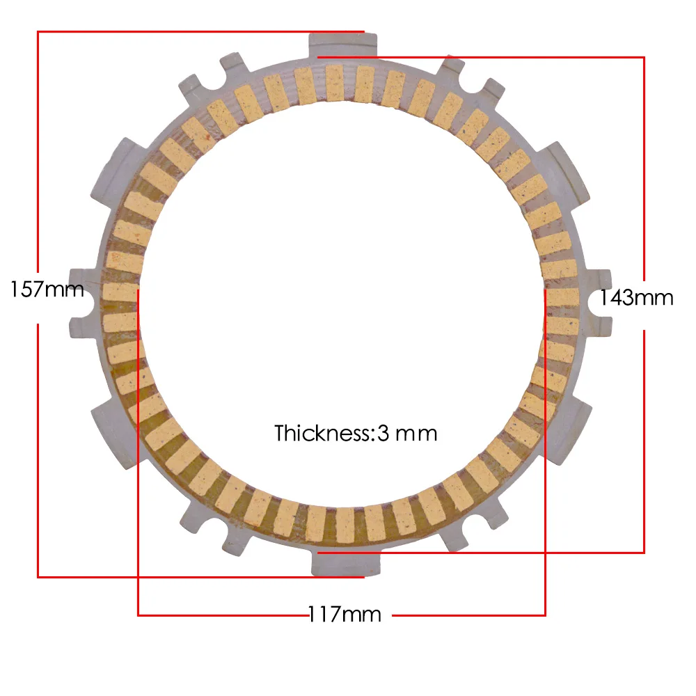 11pcs/set Motorcycle Engine Paper Base Friction Clutch & Steel Plates Disc Kit For Yamaha TMAX 500 T-MAX 500 TMAX500 T-MAX500