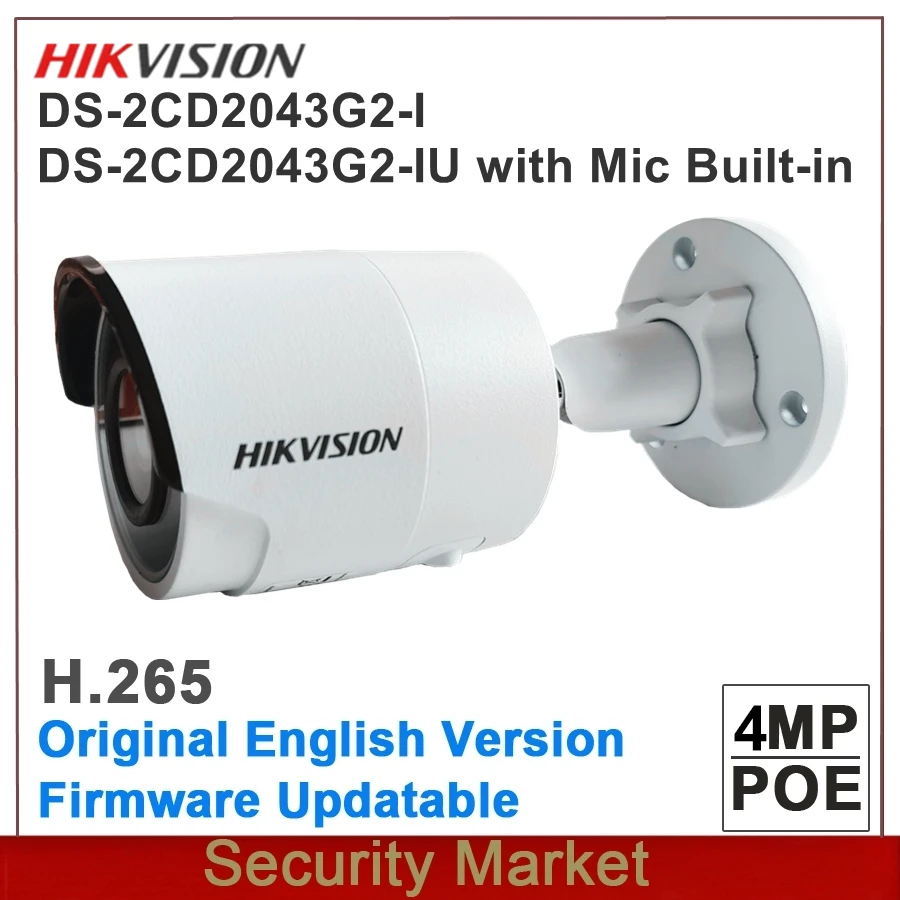 Original Hikvision English DS-2CD2043G2-I and DS-2CD2043G2-IU 4MP WDR Fixed Bullet Network Camera