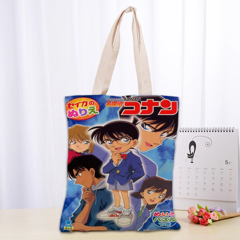 Detective Conan Tote Bag Foldable Shopping Bag Reusable Eco Large Unisex Canvas Fabric Shoulder Bags Tote Grocery Cloth Pouch