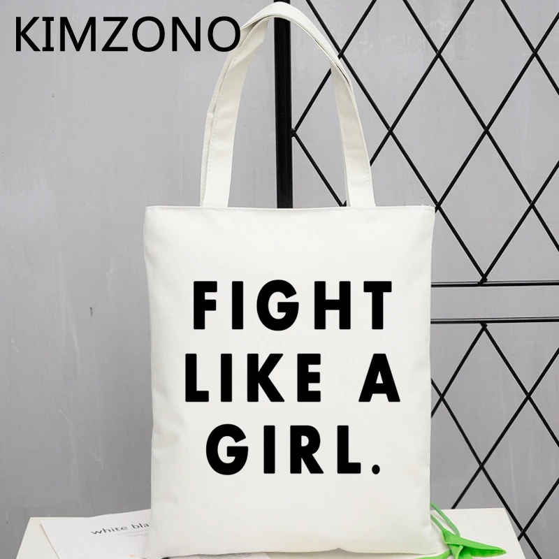 Feminist shopping bag shopping cotton shopper recycle bag tote shopper bag fabric bolsa compra tote sac cabas sac toile