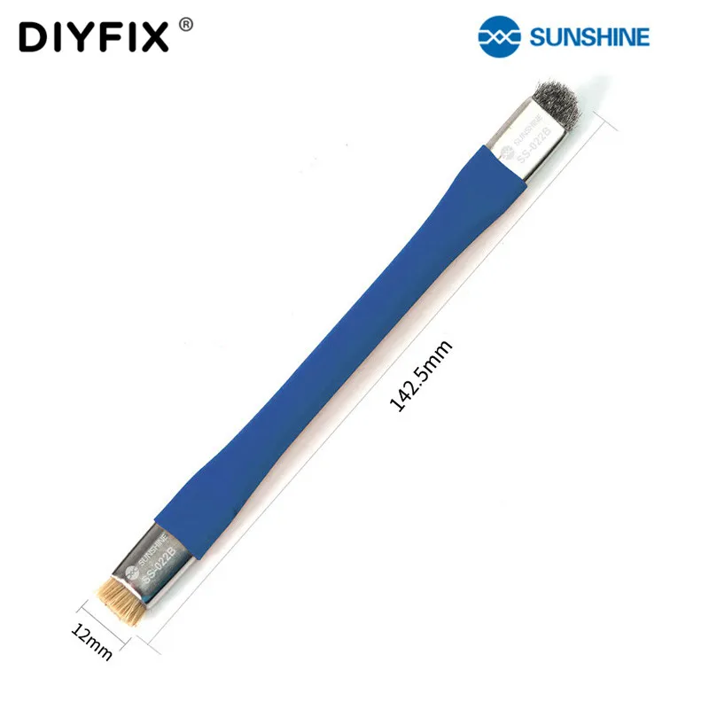 Безопасная щетка SUNSHINE с двойной головкой, Антистатическая Чистящая Щетка для материнской платы, инструмент для удаления клея для ремонта сотовых телефонов