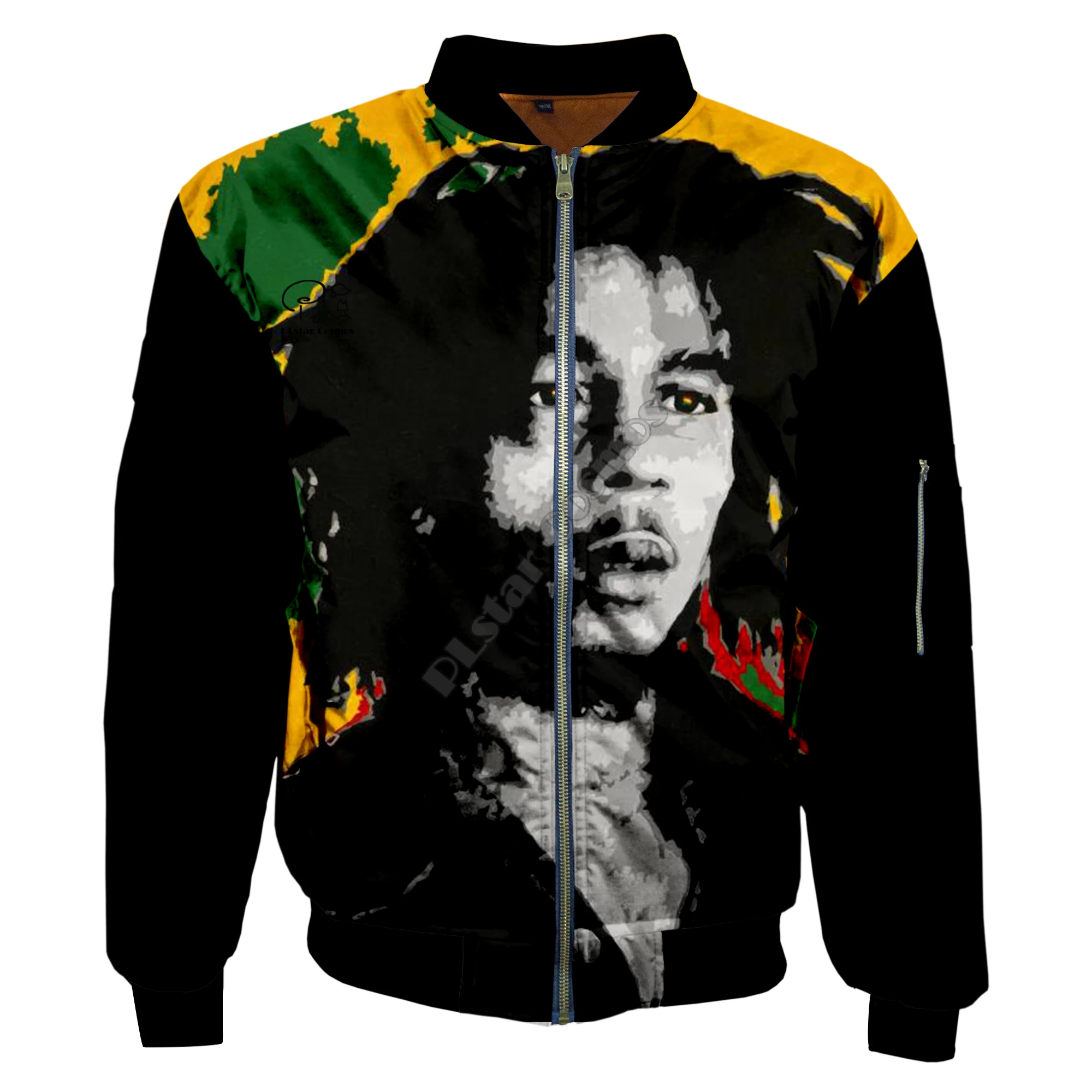 PLstar Cosmos New Fashion Casual 3Dfullprint Unisex Men/Women Reggae Bob Marley Hip hop Zipper/Bomber Jackets/Hoodies/Hoodie s-7