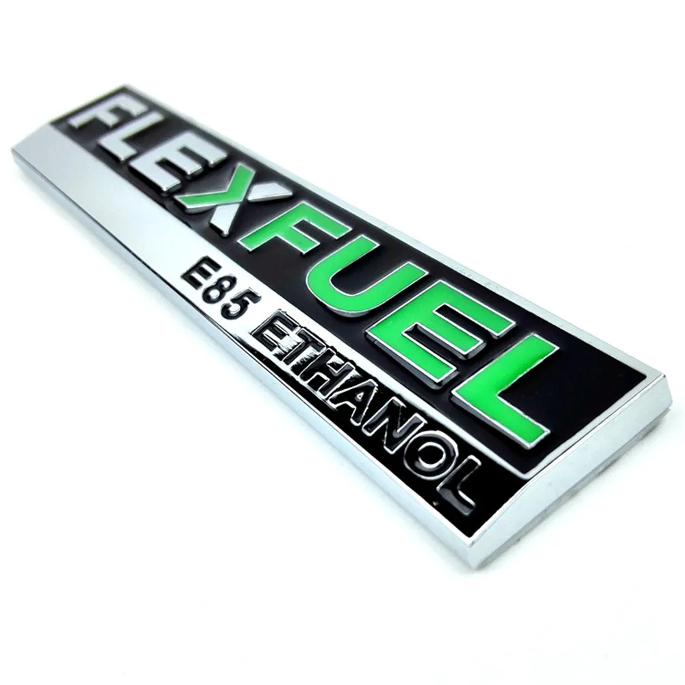 1PC FLEX FUEL E85 ETHANOL Car Sticker For Clean Energy Vehicle Metal Auto Body Truck FLEXFUEL Decal 3D Badge Emblem Accessories