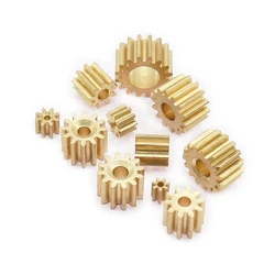 2PCS 7-16T Teeth 0.3/0.4/0.5 Module Copper Metal Gear For DC Motor Output Shaft Reduction Gearbox Accessories 1mm-5mm Hole