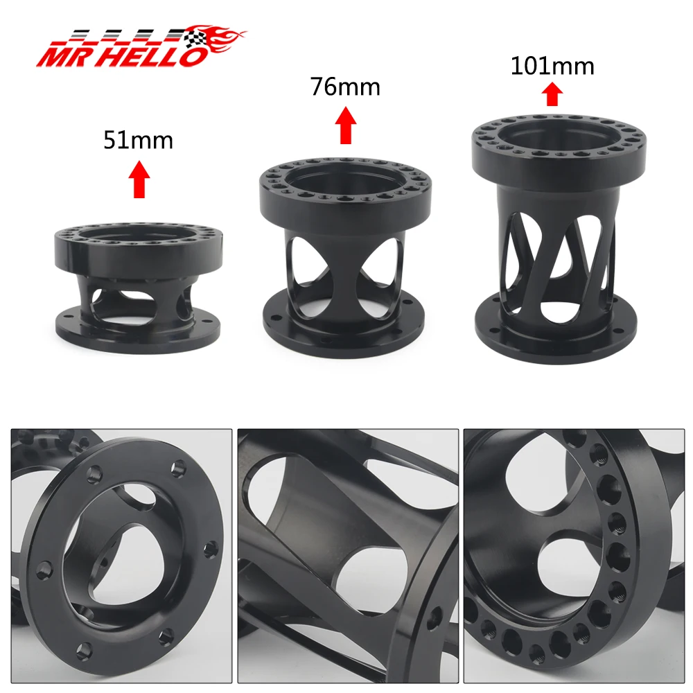 

New Universal Racing 51mm 76mm 101mm Height Steering Wheel Quick Release Snap off Hub Adapter Boss Kit Adapter Spacer