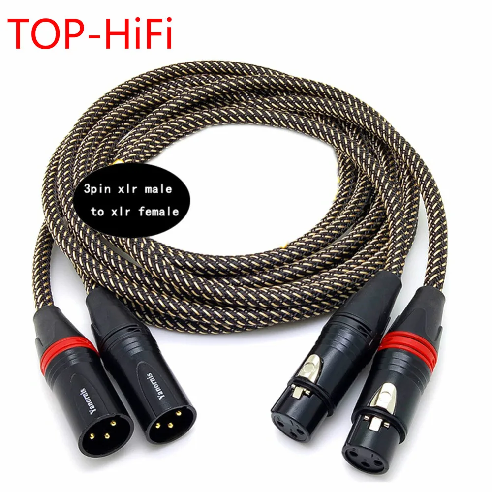 

TOP-HiFi Free shipping 5N OCC copper super Reference XLR balance interconnect cable 3pin XLR Male to Female connector cable