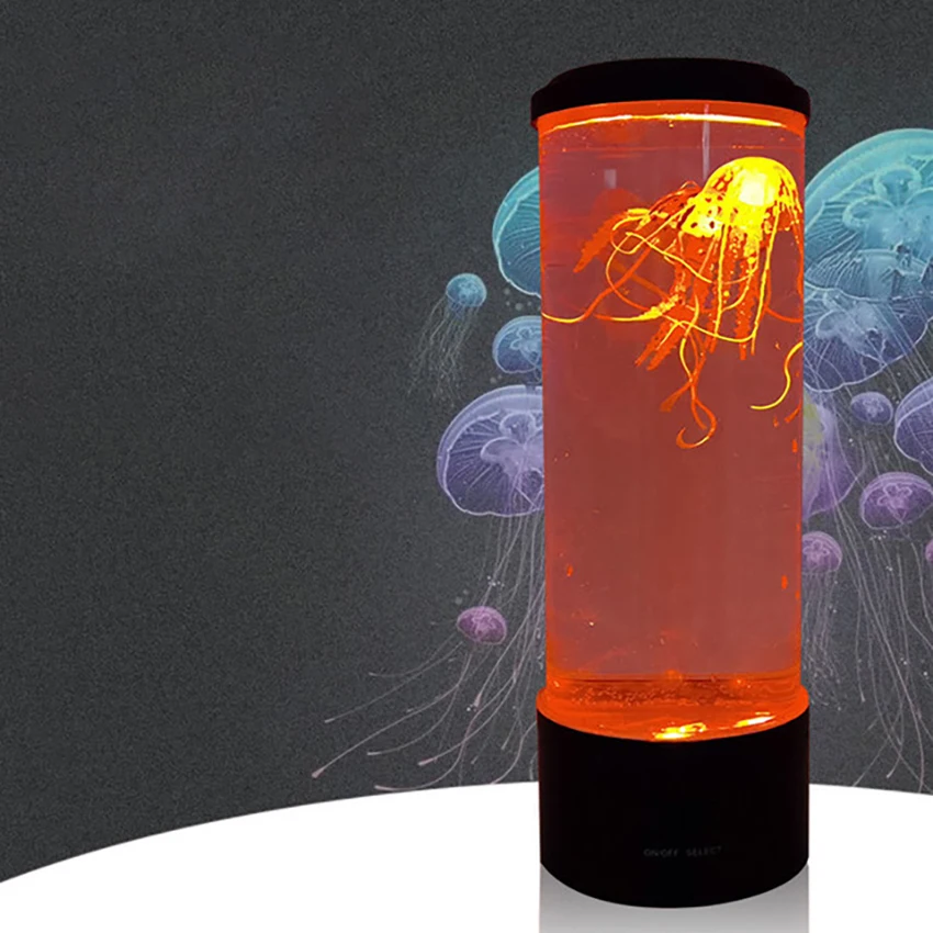 LED Colorful Bedside Night Light, Aquarium Jellyfish Lamp, Home Table Decoration, Bedroom Lights, Living Room, Kids Gifts